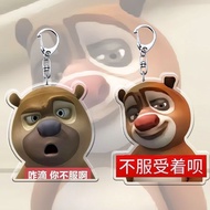 B. b.Bear Haunted Funny Abstract Keychain Embarrassing Rack Acrylic Keychain Schoolbag Pendant Penda
