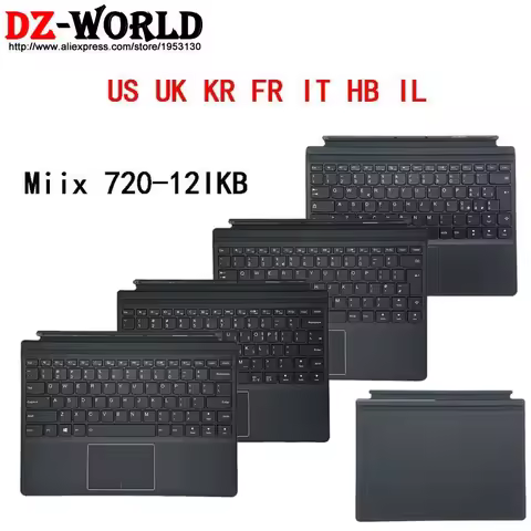 US UK English KR FR HB IL IT Portable Mini Base Folio Backlit Keyboard for Lenovo Miix 720 -12IKB Ta