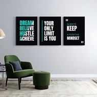 Wall Decoration Office Work Room Motivational Quotes Walldecor Hiasan Dinding Ruang Tamu Frame Gamba