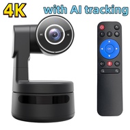 4K PTZ Webcam AI Ftion with Mics Camera 4X Digital Zoom Auto Track Focus for Youtube Living Stream O