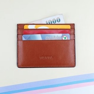 Red Brown Cow Leather Card Holder