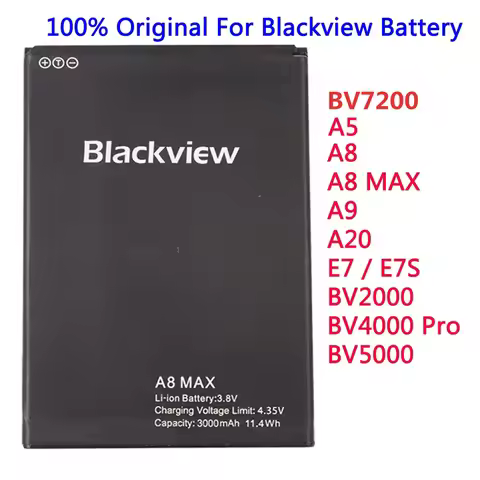 New 100% Original Battery For Blackview BV7200 A5 A8 MAX A20 A9 E7 E7S BV2000 BV2000S BV4000 Pro BV5