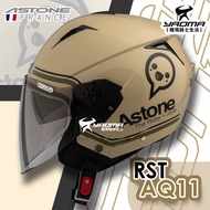 ASTONE Safety Helmet RST AQ11 Khaki/Green Built-In Ink Film Endoscope Lining Removable Half Hood 3/4