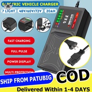 Intelligent Ebike Charger 48V20ah 60V20ah 72V20ah 48V12ah Auto Off Battery Charger for 220V US Plug