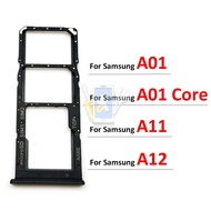 New For Samsung A01 Core A11 A12 Dual Sim Card slot tray Holder repair part