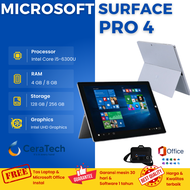 LAPTOP 2IN1 MICROSOFT SURFACE PRO 4 CORE i5 GEN6 RAM 8GB SSD 256GB SECOND GARANSI - LAPTOP 2IN1