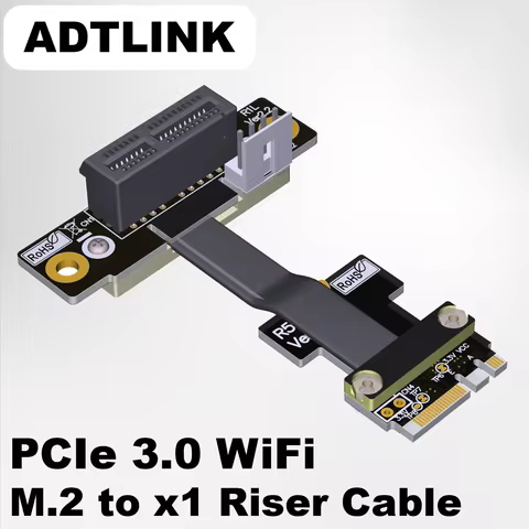 ADTLINK M.2 WiFi Key A.E. to PCIe X1 Riser Cable Male-to-Female Adapter X1 Wireless Card Gen3 M.2 A.