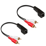 Stereo Dc3.5mm Stereo And Rca Red White Audio Signal Balun Over Cat5/6 Cable 2 Pcs/set