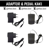 Sparepart adaptor dan pedal kaki mesin jahit mini portable 202a