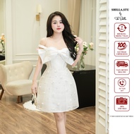 High-end white off-The-shoulder designer dress with luxurious stones [Real photo] The Shilla-CT.R81C
