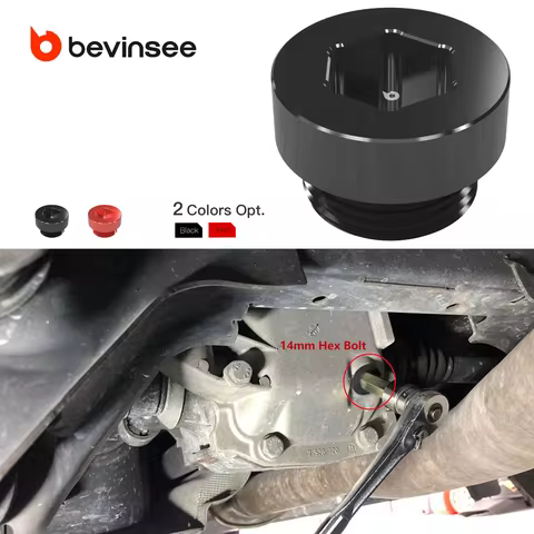 BEVINSEE Aluminum Differential Drain Plug with O-Ring for BMW E46 E90 E81 E60 F10 E83 E84 E70 F15 F2