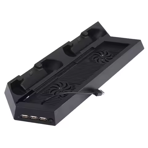 For PS4 Vertical Stand and Cooling Station Dual Controller Charger Station Dock Vertical Cooler Syst