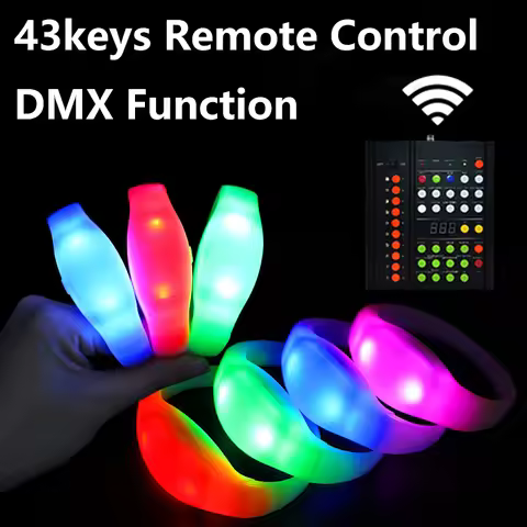 DMX Luminous Wristband Led Silicone Bracelets With 43Keys Remote Controller For Party Event DJ Bar C