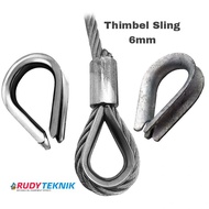 Thimbel Sling size 6mm / Lekukan Tali Sling 6mm / Kausen 6mm