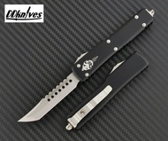 มีดออโต้ Microtech UTX-70 Hellhound OTF Automatic Knife Stonewash Blade, Black Handles (419-...