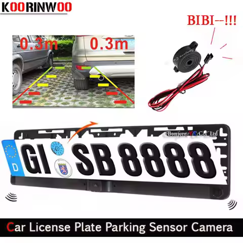 Koorinwoo EU European Car License Plate Frame camera IP68 Car Rearview Camera Car parking Sensor 2 R
