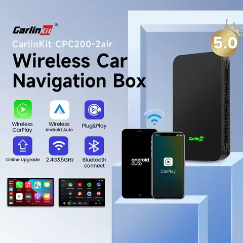 CarlinKit 5.0 & 4.0 2-In-1 Wireless Adapter Wireless CarPlay & Android Auto 2.4G&5Ghz WiFi Bluetooth