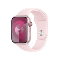 【APPLE】Watch Series 9 （LTE版） 41mm鋁金屬錶殼搭配運動型錶帶-M/L （粉紅/淡粉）_廠商直送