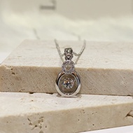 High Purity White Gold/Pt950 Platinum 17 Points Natural Diamond Necklace/Necklace/Clavicle Chain 24 