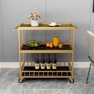 M-6/H1F72X Nordic Stone Plate Stone Dining Car Trolley Restaurant Mobile Trolley Food Delivery Van H