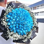 FREE DELIVERY | Ocean Dream | 99 Stalk Blue Roses Bouquet | Flower Delivery Singapore | Florist Sing