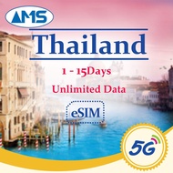【esim】【Thailand  1-15 Days 】Unlimited Data Thailand SIM Card for travel,Prepaid sim card Unlimited 5