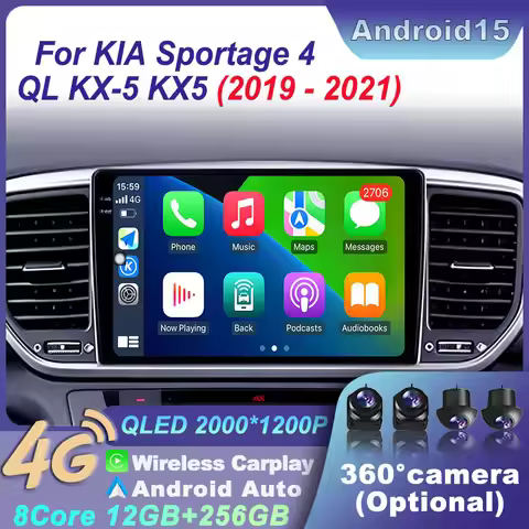 Split Screen for KIA Sportage 4 QL KX-5 KX5 2019 - 2021 Car Radio Navigation Stereo Wireless Carplay