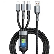 WANKEI LENTIVEN Kabel Data 3 in 1 Fast Charging 100W For Iphone / Android Garansi 1 Tahun Kabel TM3