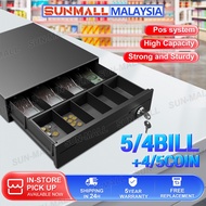 5 Compartment LARGE Duty Cash Drawer Box POS System Register RJ-11 Key Lock With 5 Bill 4 Coin Trays