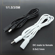 1/1.5/5m white black DC Power supply Male to female connector Cable Extension Cord Adapter Plug 20aw
