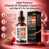 Vitamin B Complex Liquid Drops High Potency | High B12 Fast Absorption, Boost Energy & Metabolism