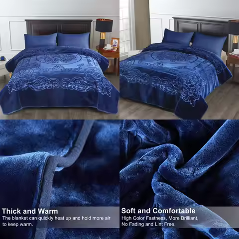 BlanketThick Korean Mink Weighted Blanket 9Lb King Size 85x95 7 Colors for Comfortable Sleep