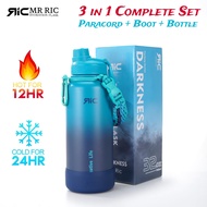 Mr Ric 3 in 1 Complete Set Paracord Handle & Silicone Boot Vacuum Flask Water Bottle Insulated Cup S