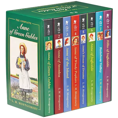 8-Books Complete Box Set Anne of Green Gables Children English Story Novel Fiction for Kids Age 8-12