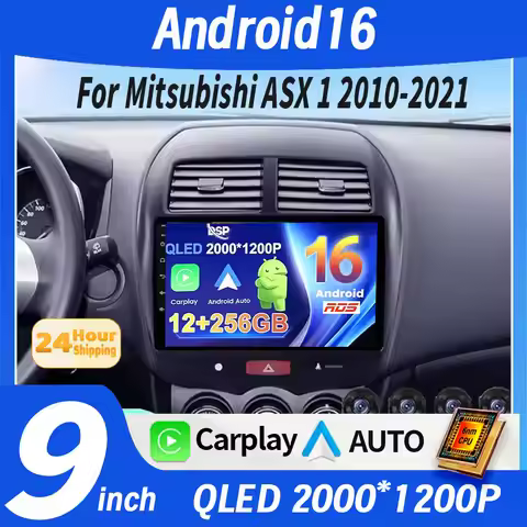 Android 16 For Mitsubishi ASX 1 2010 2011 2012- 2016 2K QLED Car Radio Multimedia Video Player GPS S