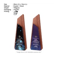 Crystal Plaque Wooden Stand / Crystal trophy / Elegant Corporate Award
