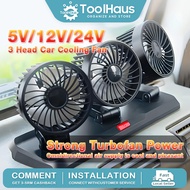 Car Strong Dual Fan Air Conditioning Double Booster Cooler 360° Desktop USB Mini Fan For Car Van Tru