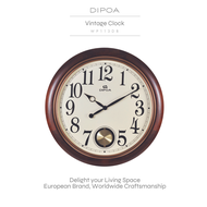 DIPOA Vintage Clock (WP113DB) ดิพอว์ นาฬิกาแขวนไม้ พร้อมลูกตุ้ม และเสียงดนตรี ดีไซน์วินเทจ ขนาด 53.3 ซม.