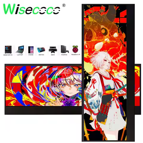 Wisecoco 14 Inch 3840x1100 4K Stretched Bar Touchscreen Potable Monitor Ultrawide Sub Screen Second 
