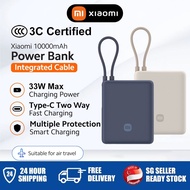 [CCC Certified] Xiaomi 33W Powerbank 10000 mAh (Integrated Cable) | USB-C Two-Way Fast Charging | Co