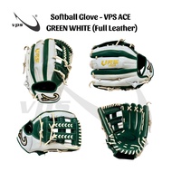 Softball Glove 12–12.5 Inch Full Premium Leather LACED H-POCKET | VPS ACE VPS Softball Glove GREEN W