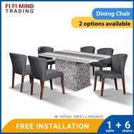 Mitzi Marble Dining Set/ Marble Dining Table/ Meja Makan 6 Kerusi/ Meja Makan Marble/ Meja Makan Set