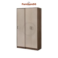 (FurnitureSG) 3-Door Wooden Wardrobe