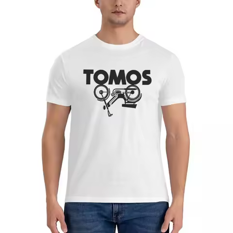 Tomos Moped T-Shirt for Men Cotton Oversized T Shirts Men's Short Sleeve Round Neck Summer Clothes T