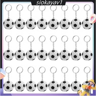 24 Pack White Soccer Keychains, Mini Soccer Stress Ball Keychains, Sports Ball Keychains