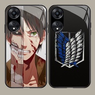 G-85 Attack on HD Glass Casing for OPPO A57S A77 A96 A77S A76 A17 A36 A57 Realme C30S C30 C67 C55 C3