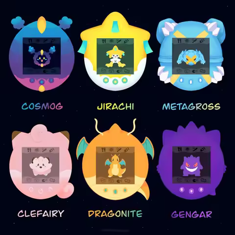 DIY Pokemon Gengar Dragonite Cosmog Metagross Clefairy Jirachi Acrylic Keychain Anime Peripheral Toy