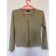 Malloca shimmer yellow 2-hand cardigan, size SM