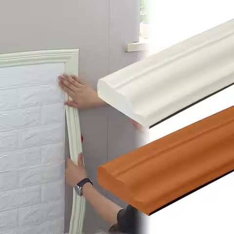 5M Foam Self adhesive border decorative strip PVC TV Background Wall Door Edge Skirting Wall Trimmin