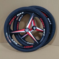 60/67/73cm magnesium alloy bicycle Solid Tire Hub Universal Accessories Children Adult Front Rear De